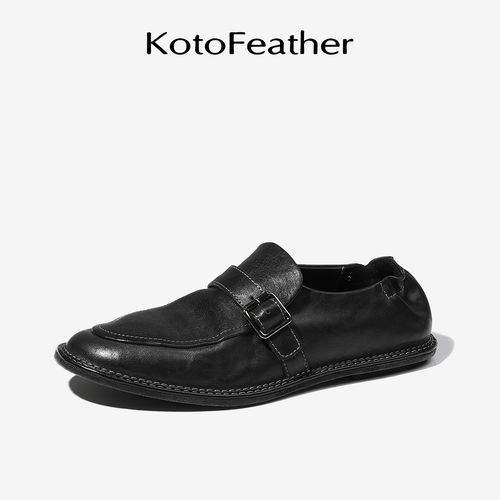 珡羽KotoFeather 夏季休闲乐福鞋马皮软底低帮商务男士真皮豆豆鞋主图