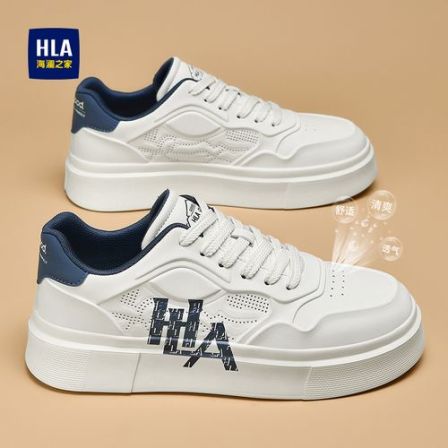 HLA/海澜之家男鞋新款夏季时尚潮流透气舒适板鞋休闲增高小白鞋子