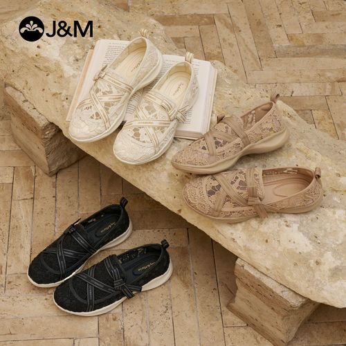 J&M/快乐玛丽夏季新款透气百搭厚底镂空一脚蹬休闲女鞋78663W主图