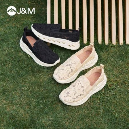 J&M/快乐玛丽快乐玛丽健步鞋女2026新款网面透气休闲一脚蹬78668W