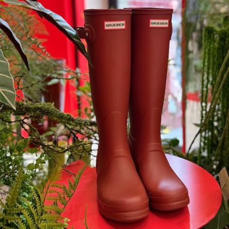 GRUEBER易梦玲同款雨靴女防滑耐磨防水鞋外穿2026高筒靴长靴保暖