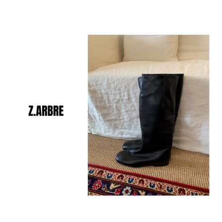 Z.ARBRE 100%纯小羊皮真皮大底手工长筒靴