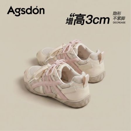 QL奥古狮登厚底德训鞋女2026新款夏季网面透气百搭休闲运动板鞋爆