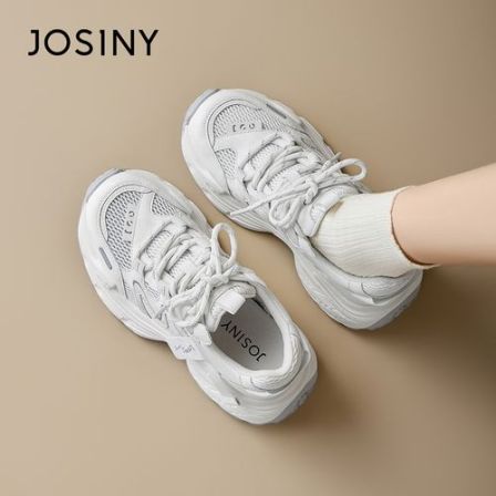卓诗尼厚底老爹鞋女2026夏季新款网面透气轻便潮流百搭休闲女鞋