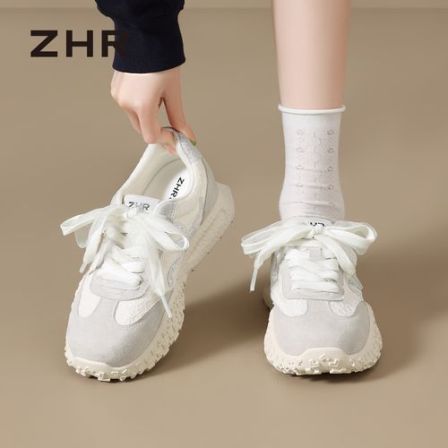 ZHR/则则芭蕾风德训鞋女夏季新款网面透气百搭休闲厚底运动阿甘