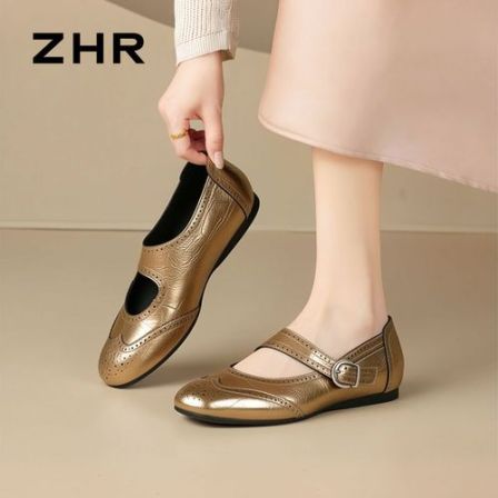 ZHR/则则玛丽珍鞋女夏季新款法式复古浅口软底百搭舒适气质单鞋Z