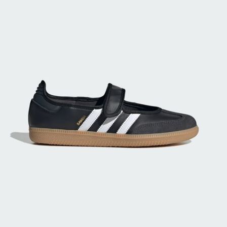 adidas三叶草女子黑色玛丽珍T头鞋JQ6445