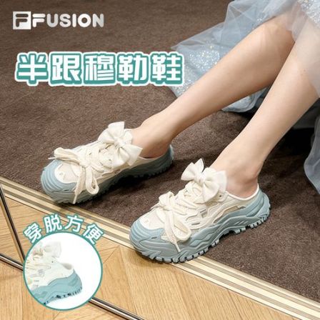 FILA FUSION【硬糖穆勒】斐乐女鞋老爹鞋夏季新款软弹厚底增高半拖