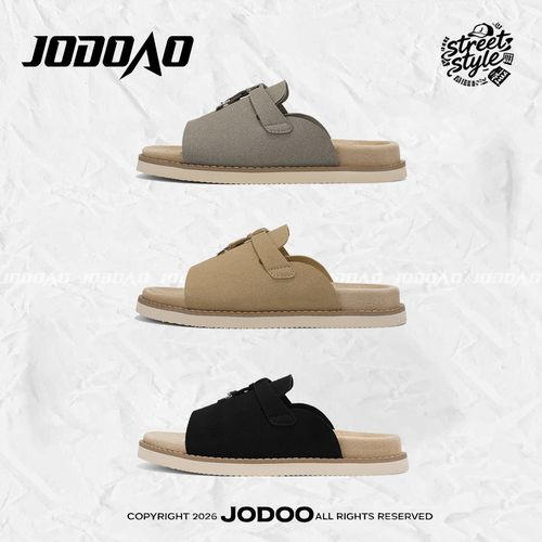 JODOO潮鞋夏季新款时尚厚底老钱风一字拖 外穿休闲沙滩凉拖鞋男款主图