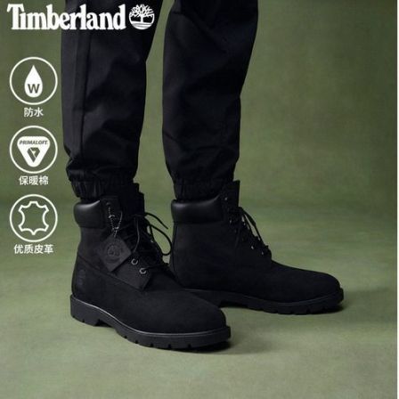 Timberland添柏岚官方踢不烂男鞋马丁靴户外黑色牛皮防水|19039