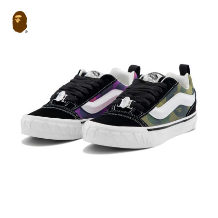 BAPE X VANS联名男女鞋26年秋冬迷彩棋盘格鲨鱼齿纹休闲鞋911911R