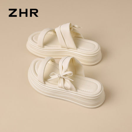ZHR则则厚底拖鞋女外穿2026夏新款增高绝美配裙子法式沙滩小凉拖