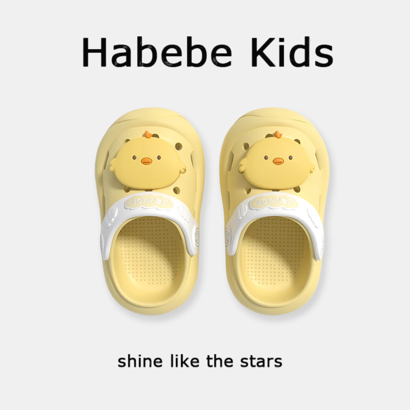 Habebe Kids 儿童学步洞洞鞋男女童卡通可爱小鸡居家防滑婴儿凉拖主图