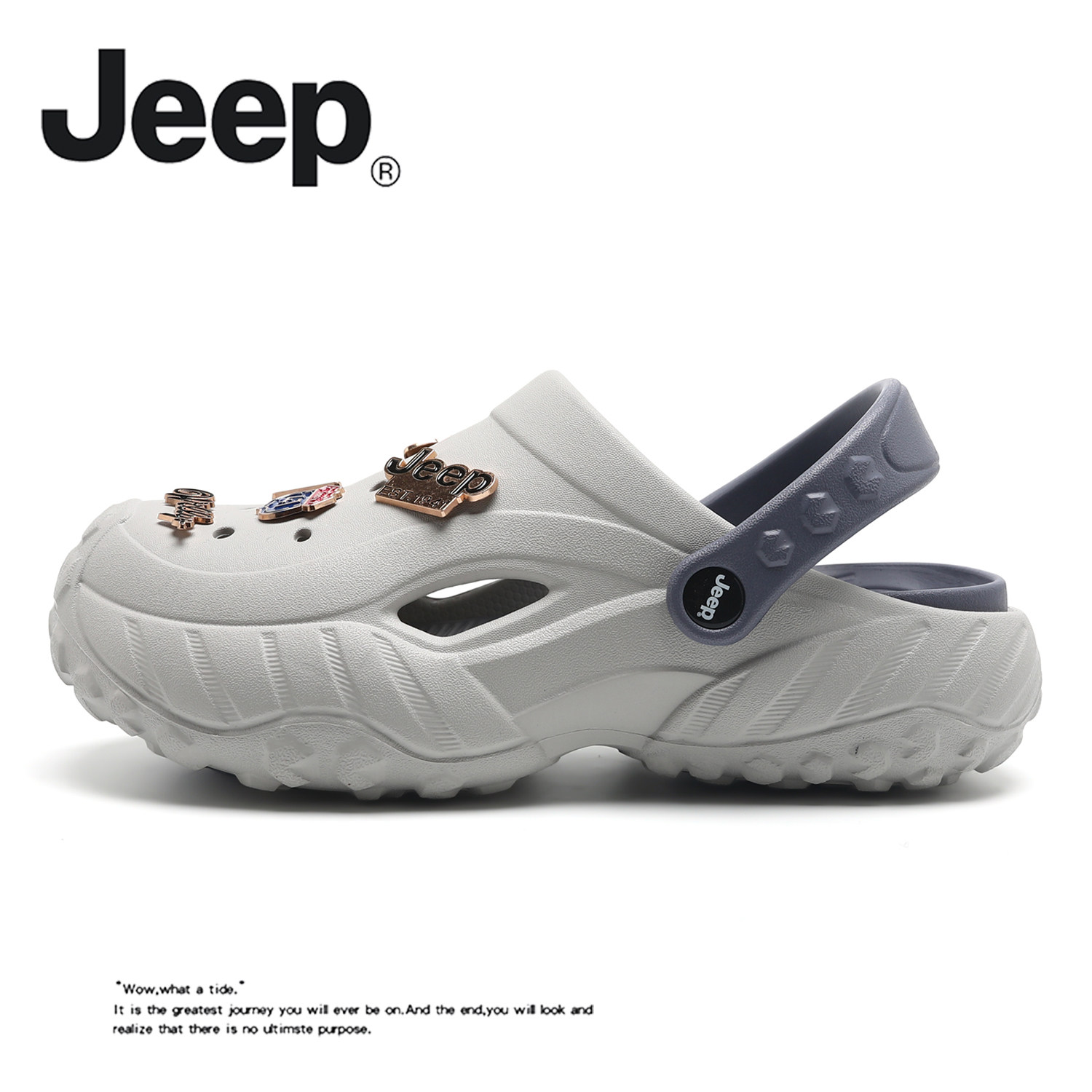 JEEP/吉普洞洞凉鞋男外穿防滑户外休闲包头拖两穿开车沙滩凉拖鞋主图