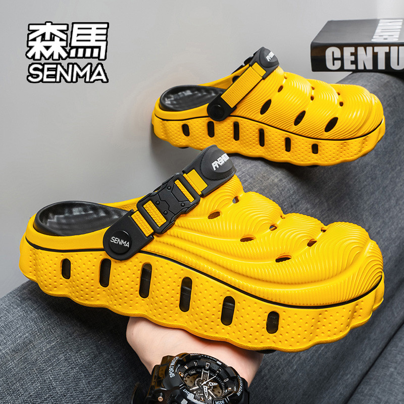 SENMA/森马包头拖鞋男夏季外穿洞洞鞋踩屎感防滑耐磨两用沙滩凉鞋主图