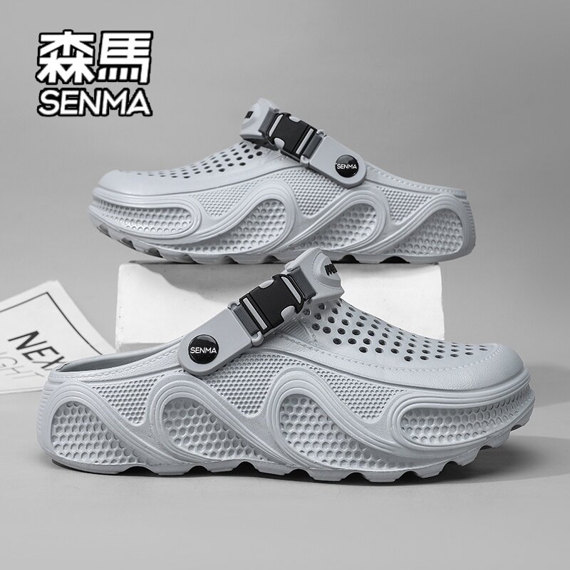 SENMA/森马包头拖男款夏季外穿防滑踩屎感办公室可替换厚底洞洞鞋主图