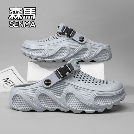 SENMA/森马包头拖男款夏季外穿防滑踩屎感办公室可替换厚底洞洞鞋