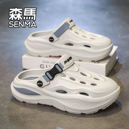 森马洞洞鞋男夏季防滑增高运动椰子凉拖2026新款外穿休闲沙滩凉鞋
