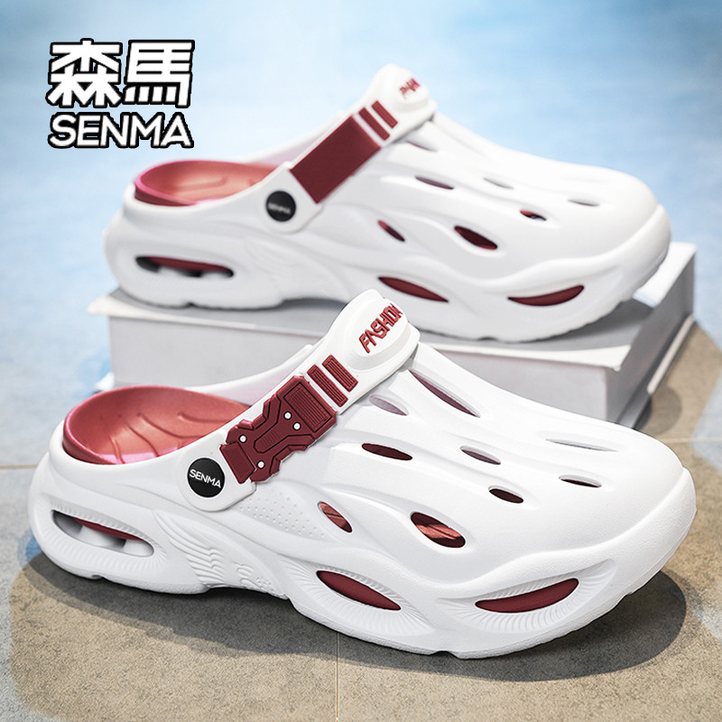 SENMA/森马洞洞鞋男夏季外穿软底防滑包头半拖鞋户外两用沙滩凉鞋主图