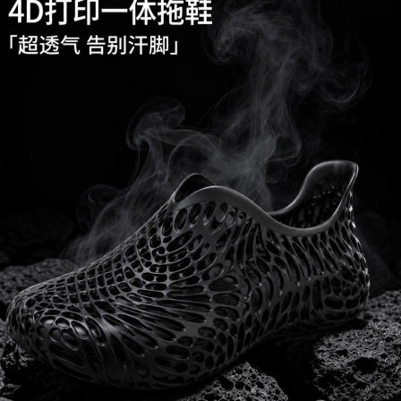 3D打印鞋男款夏季外穿一体成型镂空洞洞鞋男士一脚蹬沙滩拖鞋女4D
