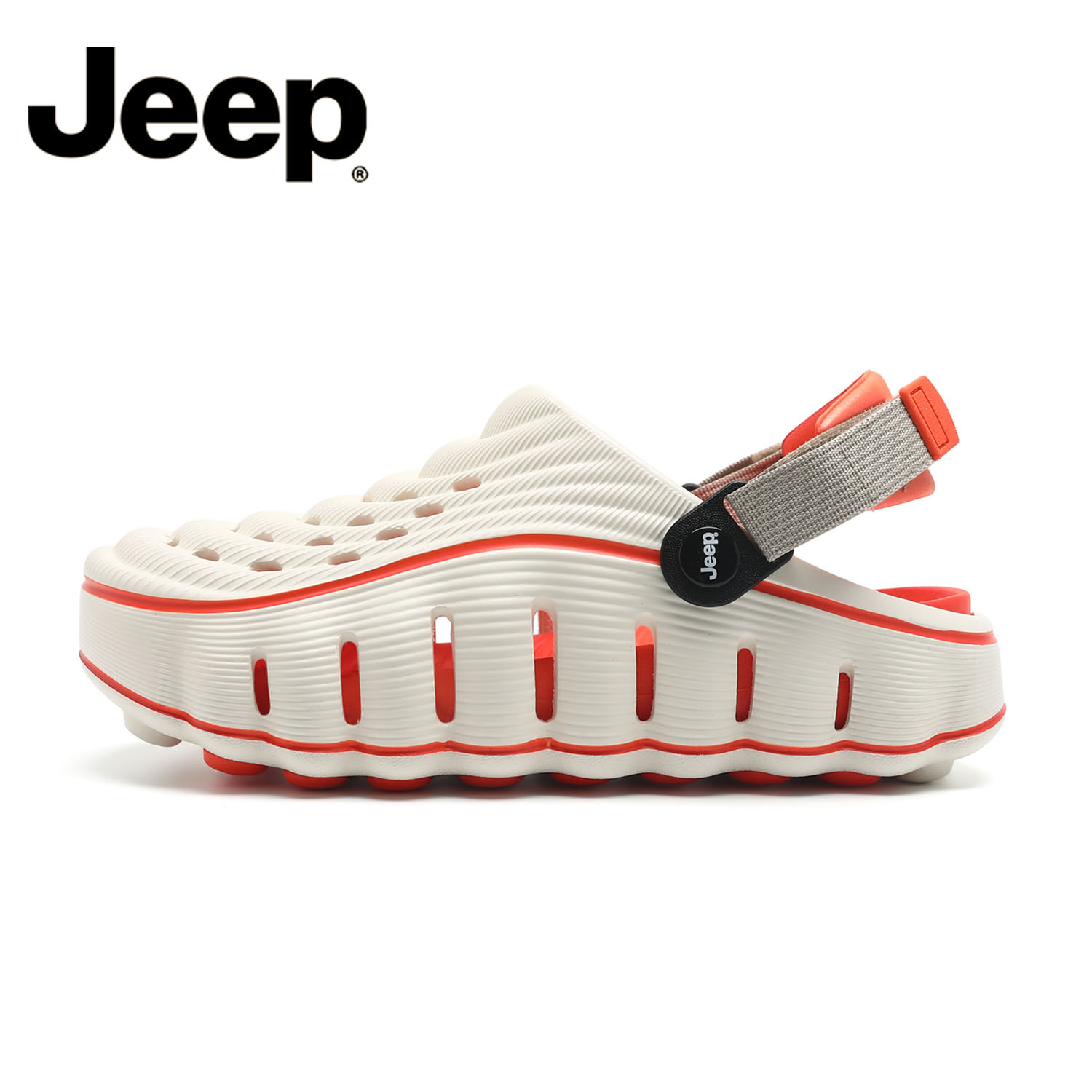 JEEP/吉普洞洞凉拖鞋女款夏季外穿厚底包头拖休闲情侣两穿沙滩鞋主图