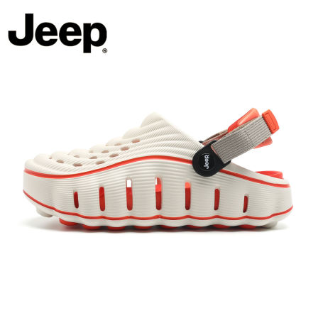 JEEP/吉普洞洞凉拖鞋女款夏季外穿厚底包头拖休闲情侣两穿沙滩鞋