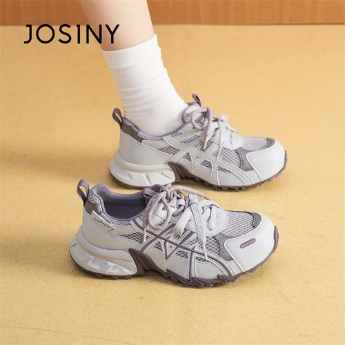 卓诗尼厚底老爹鞋女2026秋季新款网面透气增高百搭舒适休闲运动鞋主图
