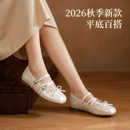 热风2026年秋季新款女士时尚休闲浅口单鞋女鞋平底百搭H24W26D05A