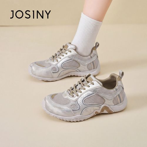 卓诗尼厚底老爹鞋女2026秋季新款透气网面舒适软底时尚百搭运动鞋主图