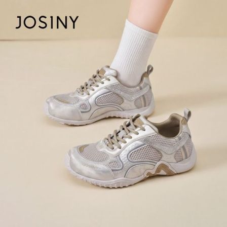 卓诗尼厚底老爹鞋女2026秋季新款透气网面舒适软底时尚百搭运动鞋