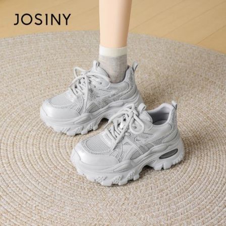 卓诗尼厚底老爹鞋女款2026夏季新款透气流行洋气百搭休闲运动鞋子