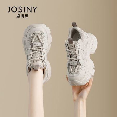 JOSINY/卓诗尼厚底老爹鞋女秋季新款增高透气百搭软底休闲运动鞋