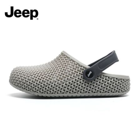 JEEP/吉普3D质感洞洞包头拖鞋男夏季外穿时尚百搭软底踩屎感凉鞋