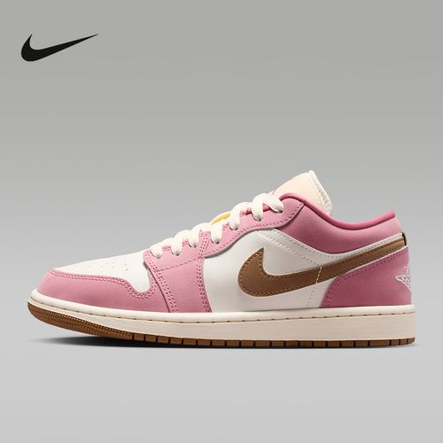 NIKE/耐克Air Jordan1女子低帮运动鞋AJ1淡莓红刺绣板鞋DC0774609主图