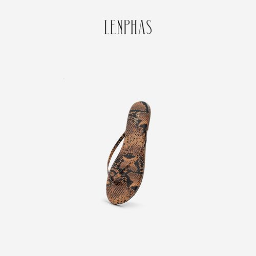 【睿心纳物】【LENPHAS】蛇纹夹脚带平底拖主图