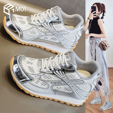 M012026新款夏季透气网面老爹鞋女百搭爆款小个子内增高休闲运动