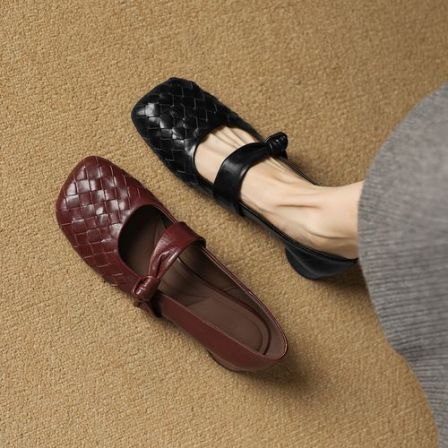3cm 法式复古舒适百搭粗跟玛丽珍鞋秋季通勤休闲简约时尚浅口单鞋