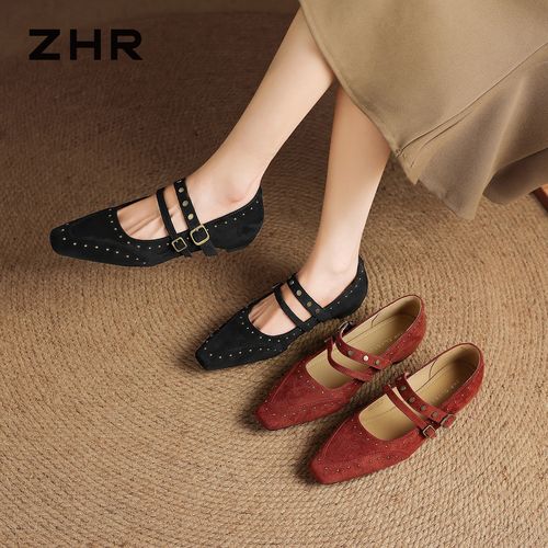 ZHR/则则复古玛丽珍鞋女款2026秋新款法式铆钉配裙单鞋内增高女鞋主图