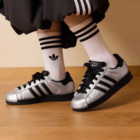 adidas阿迪达斯三叶草银色贝壳头女鞋SUPERSTAR II新款板鞋IH1599