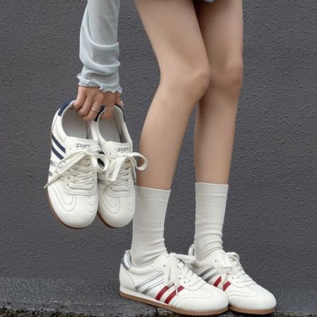 佰诗奴473642663复古德训鞋运动女系带软底透气日常百搭2026