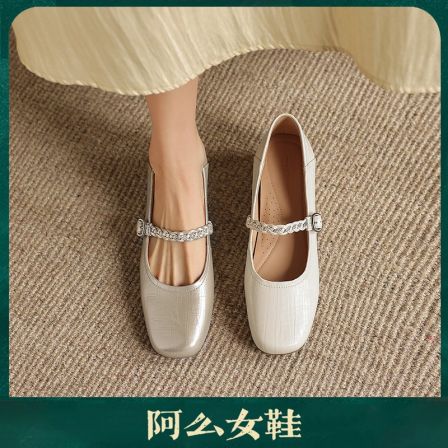 【阿么】法式气质玛丽珍鞋11742AIN2746/11741AIN2992 米色/浅金色