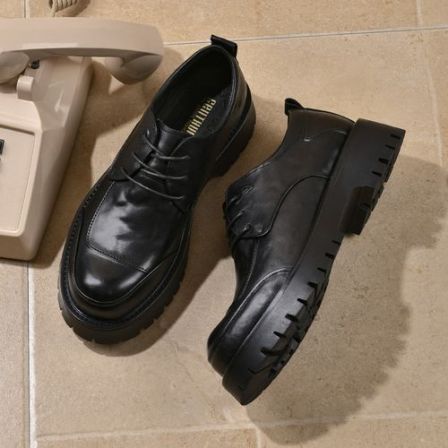 8929大头德比头层牛皮商务男士皮鞋休闲百搭厚底增高潮流时尚鞋子