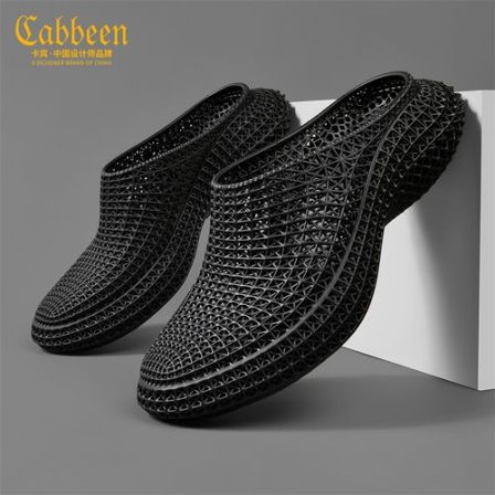 卡宾3D打印拖鞋春季新品专柜同款设计师凉包头休闲半拖鞋防臭防滑