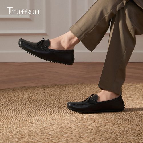 Truffaut流苏乐福鞋百搭休闲真皮一脚蹬豆豆鞋舒适时尚休闲皮鞋主图