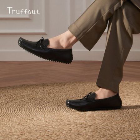 Truffaut流苏乐福鞋百搭休闲真皮一脚蹬豆豆鞋舒适时尚休闲皮鞋