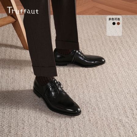 Truffaut手工固特异商务休闲皮鞋男士真皮德比鞋正装英伦风男鞋