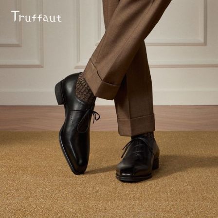 【琴底】Truffaut方头英伦风牛津鞋商务正装男鞋黑色时尚真皮皮鞋