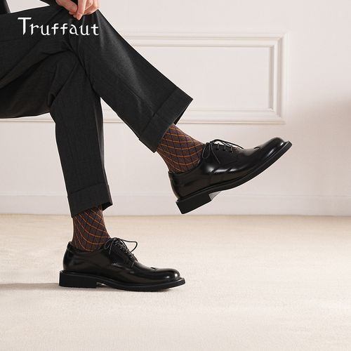 【体验价】Truffaut男士皮鞋商务正装德比鞋真皮结婚新郎鞋厚底增高主图