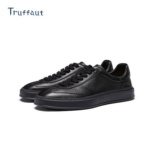 【舒适软糯鹿皮】Truffaut黑色德训鞋男厚底真皮休闲板鞋运动皮鞋主图