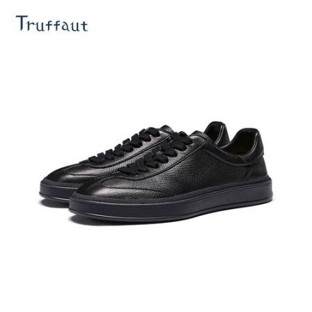 【舒适软糯鹿皮】Truffaut黑色德训鞋男厚底真皮休闲板鞋运动皮鞋